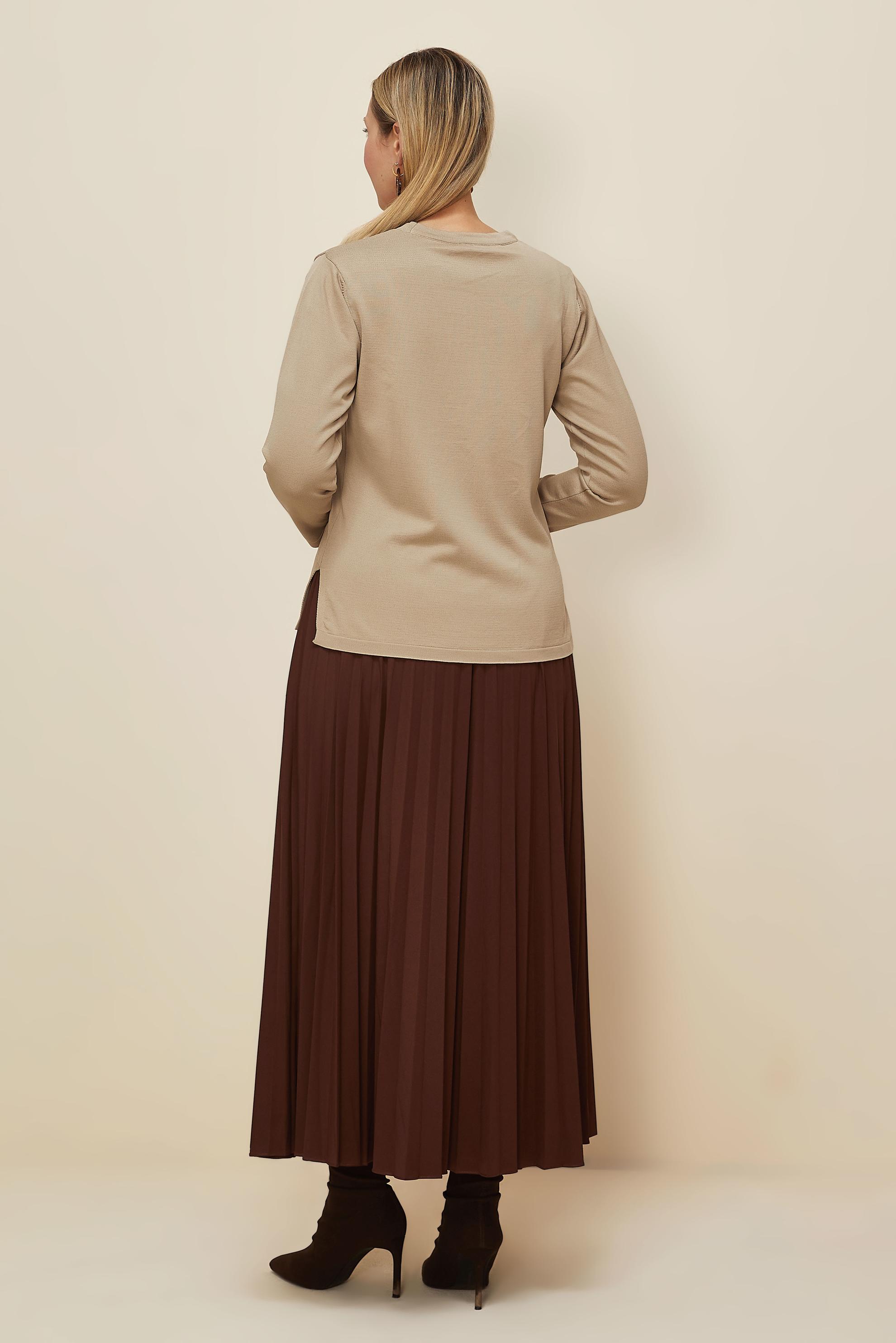 Vêtements hijab BEIGE PULL EN MAILLE GRANDE TAILLE 20854
