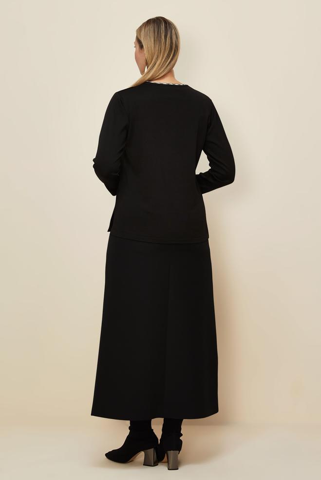 Vêtements hijab NOIR PULL EN MAILLE GRANDE TAILLE 20855 - ALVİNA