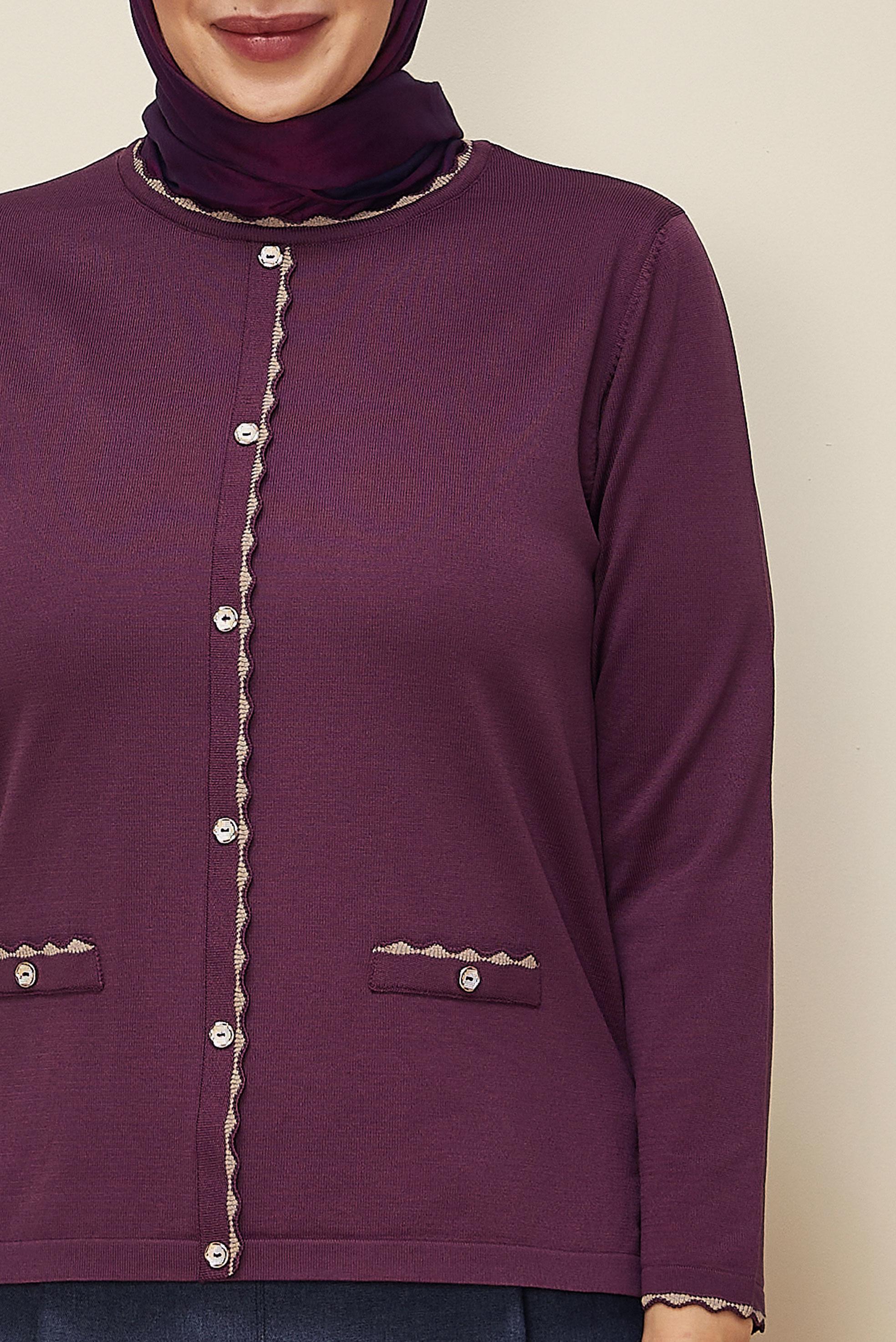 Vêtements hijab PRUNE PULL EN MAILLE GRANDE TAILLE 20855