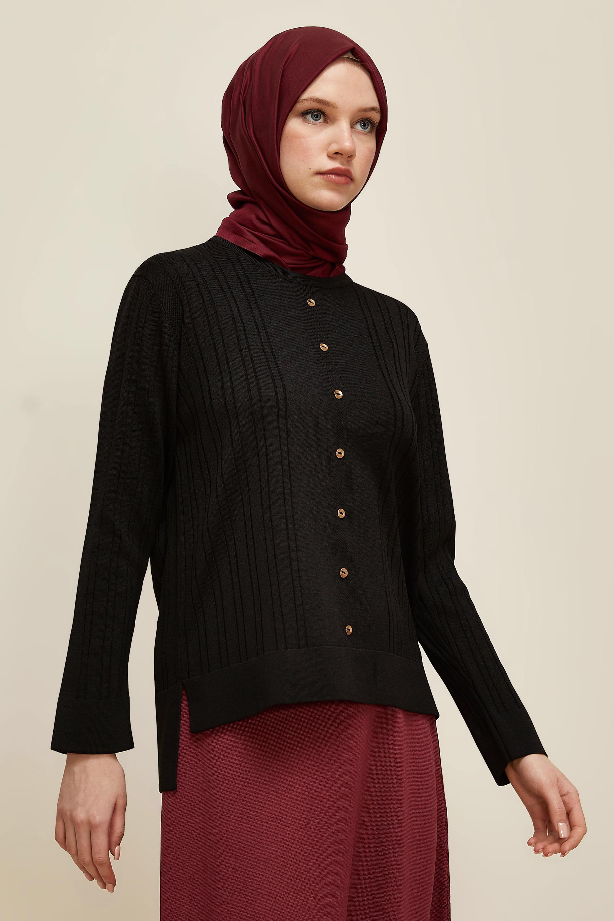 Hijab clothing BLACK KNITWEAR SWEATER 45877