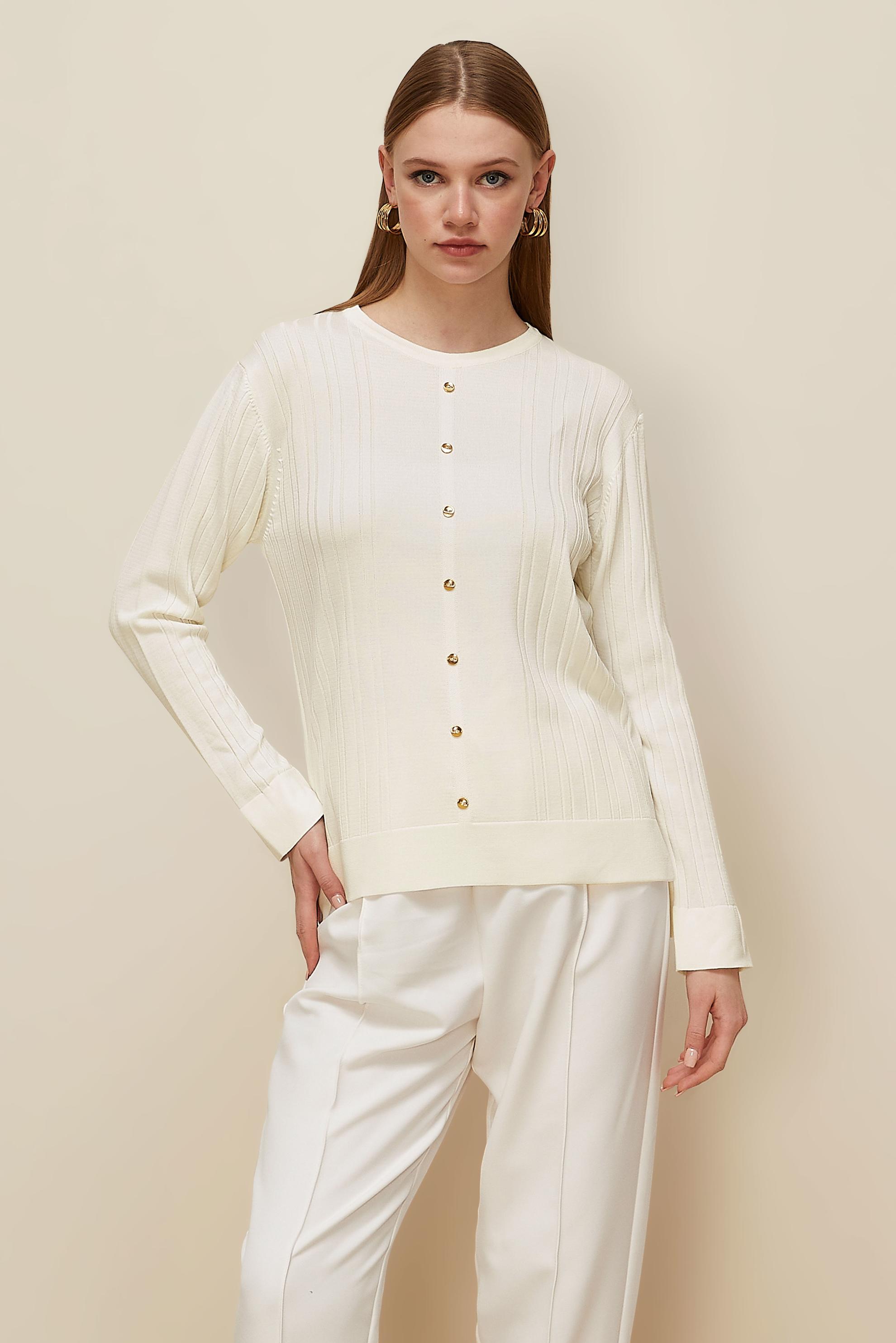 Hijab clothing WHITE KNITWEAR SWEATER 45877