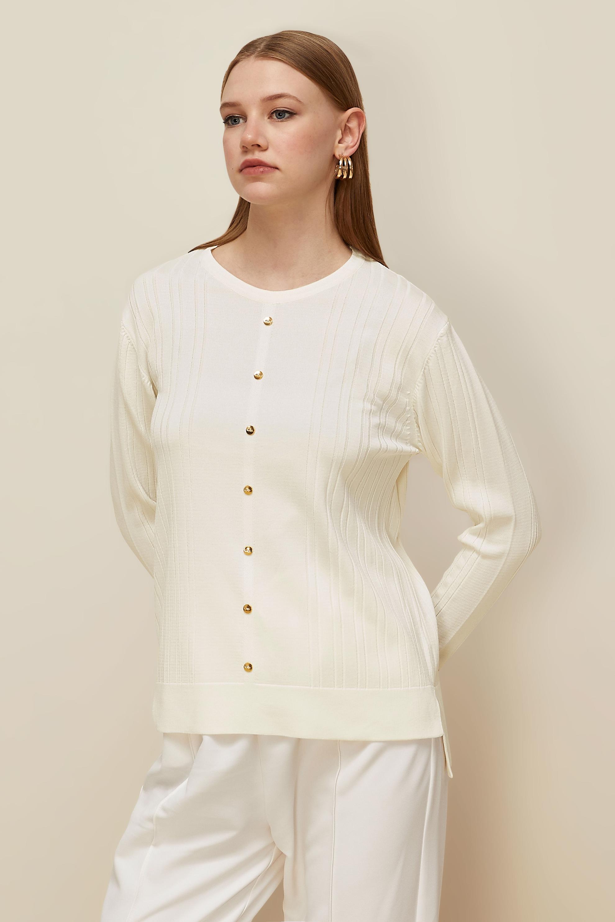 Hijab clothing WHITE KNITWEAR SWEATER 45877