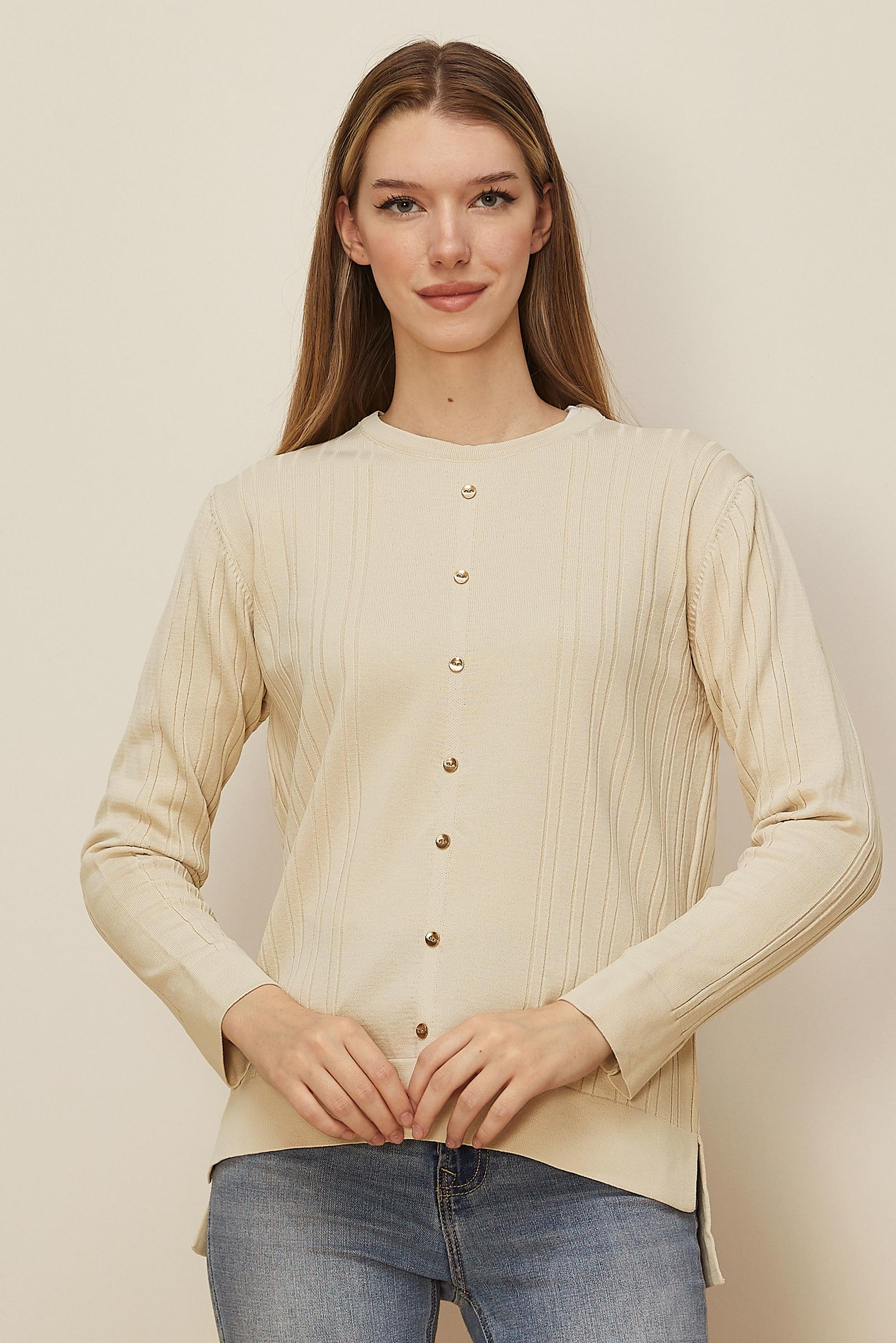 Hijab clothing BEIGE KNITWEAR SWEATER 45877