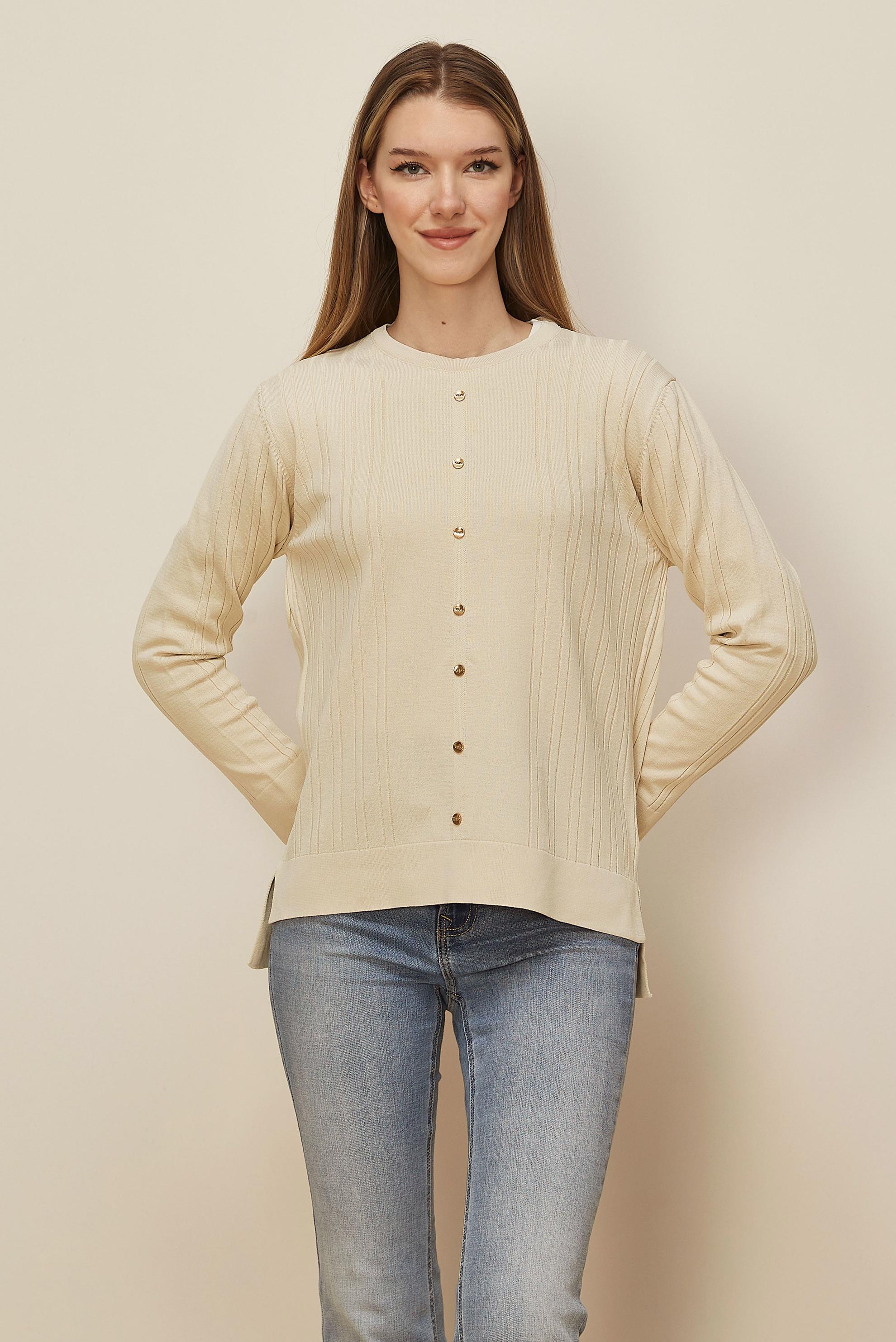 Hijab clothing BEIGE KNITWEAR SWEATER 45877