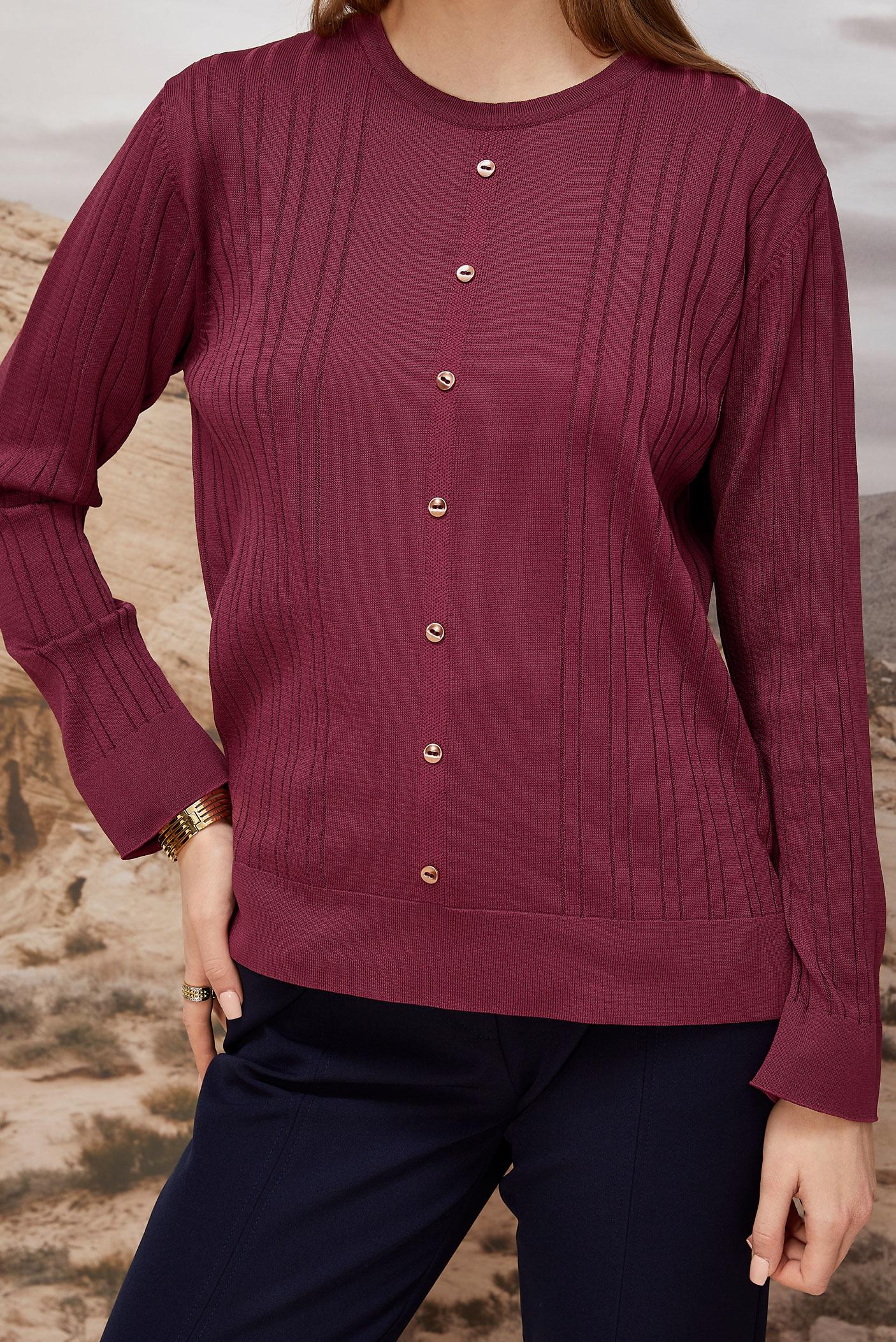 Tesettür giyim BORDO TRİKO KAZAK 45877