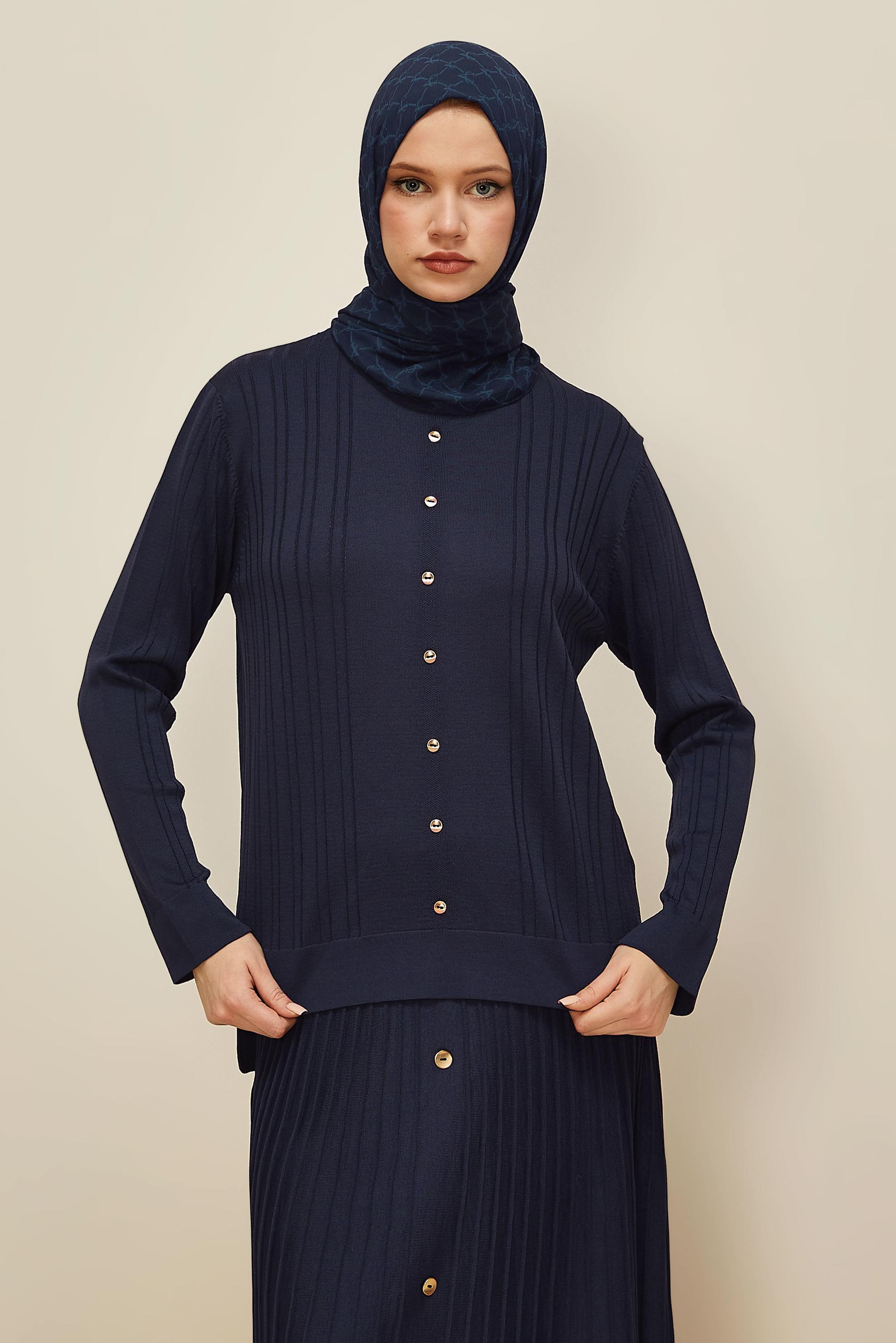 Hijab clothing NAVY BLUE KNITWEAR SWEATER 45877