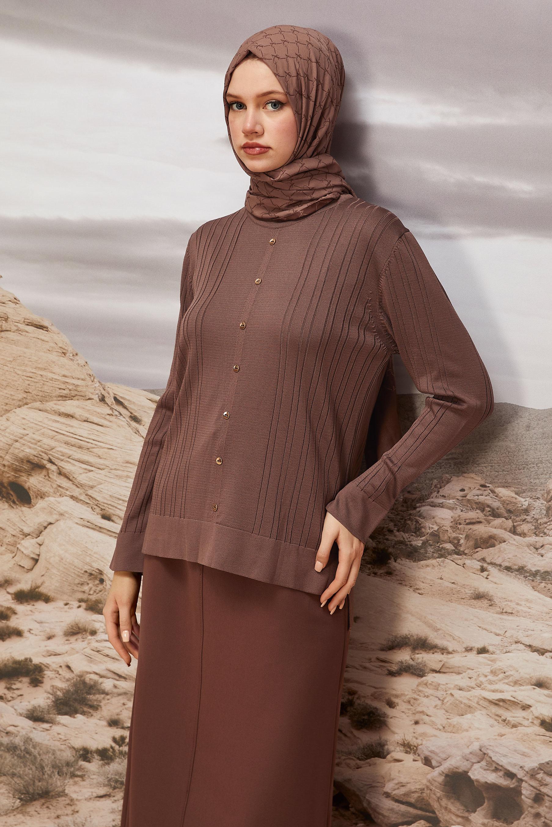Hijab clothing BROWN KNITWEAR SWEATER 45877