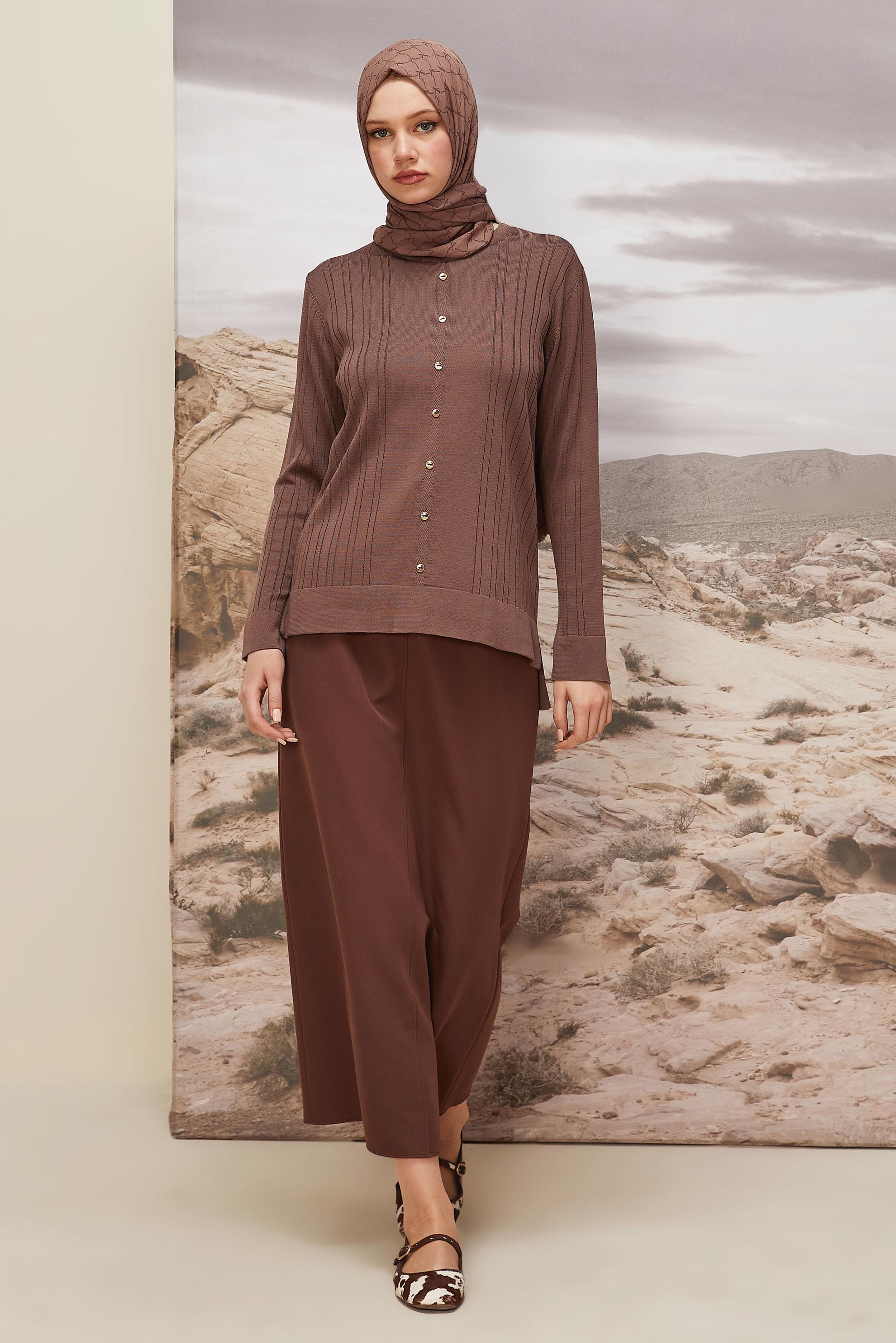 Hijab clothing BROWN KNITWEAR SWEATER 45877