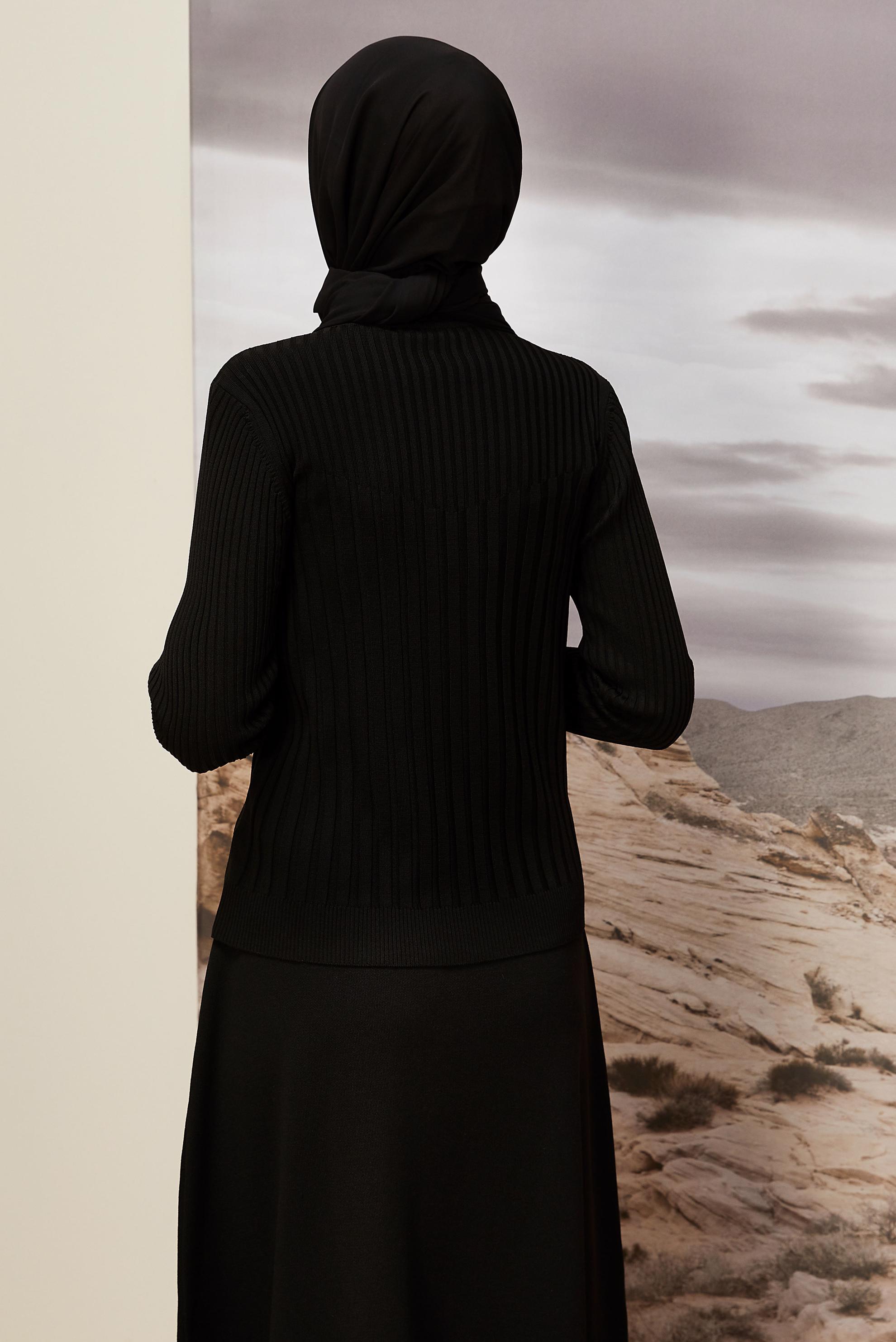 Tesettür giyim SİYAH TRİKO KAZAK 45878