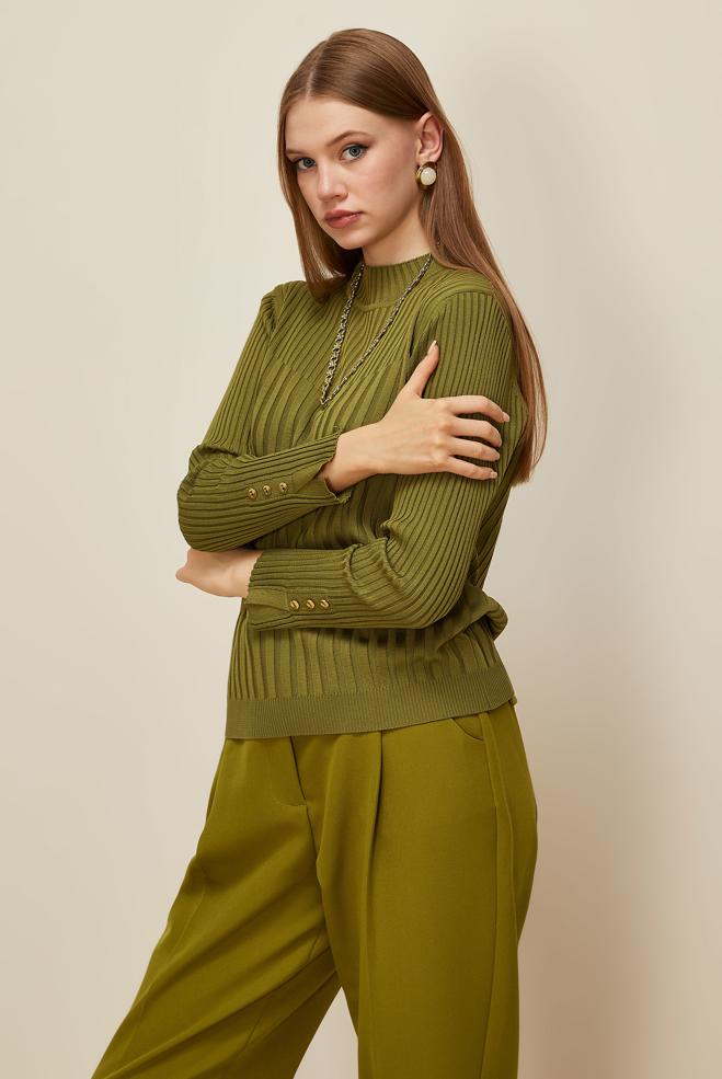 Hijab clothing GREEN KNITWEAR SWEATER 45878 - ALVİNA