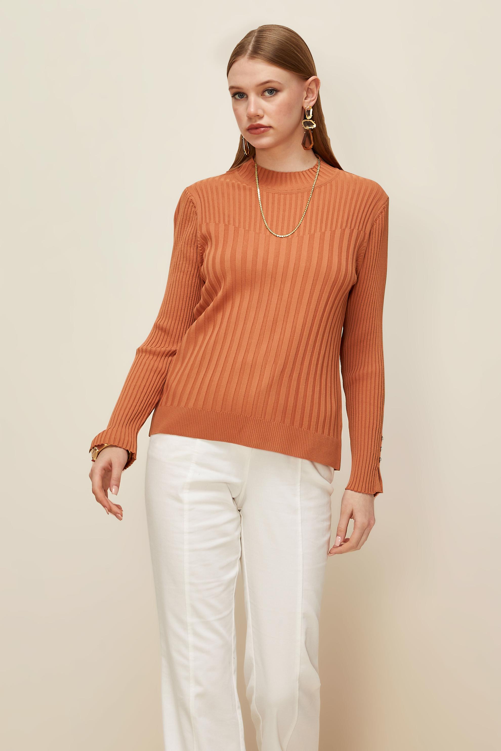 Hijab clothing ORANGE KNITWEAR SWEATER 45878