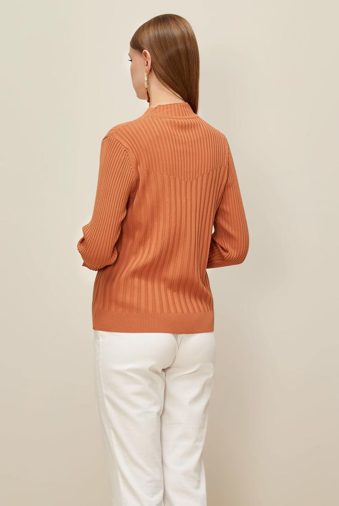 Hijab clothing ORANGE KNITWEAR SWEATER 45878 - ALVİNA