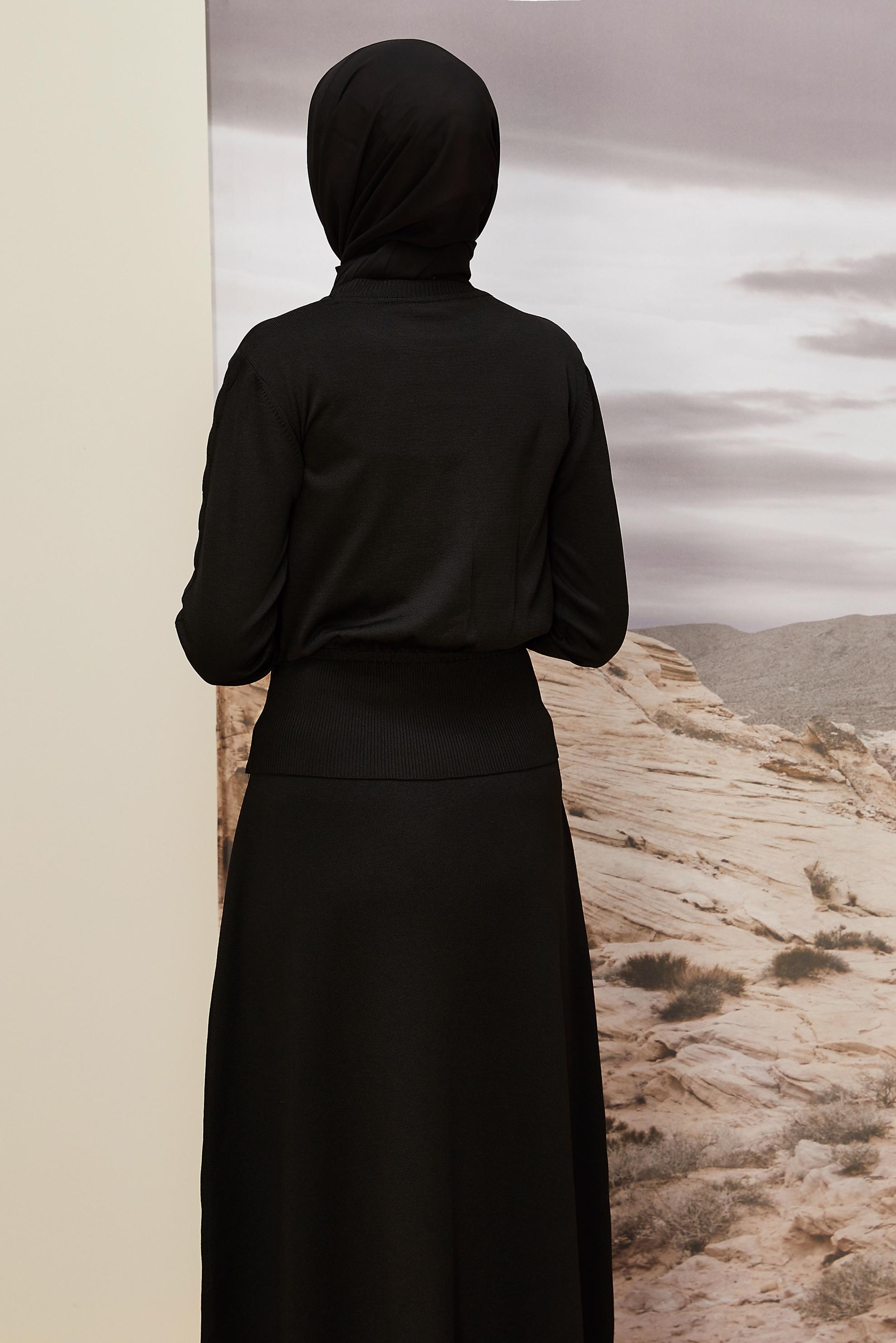 Tesettür giyim SİYAH TRİKO KAZAK 45880