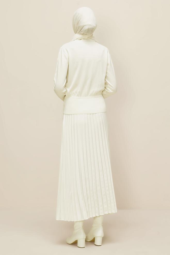 Hijab clothing WHITE KNITWEAR SWEATER 45880 - ALVİNA