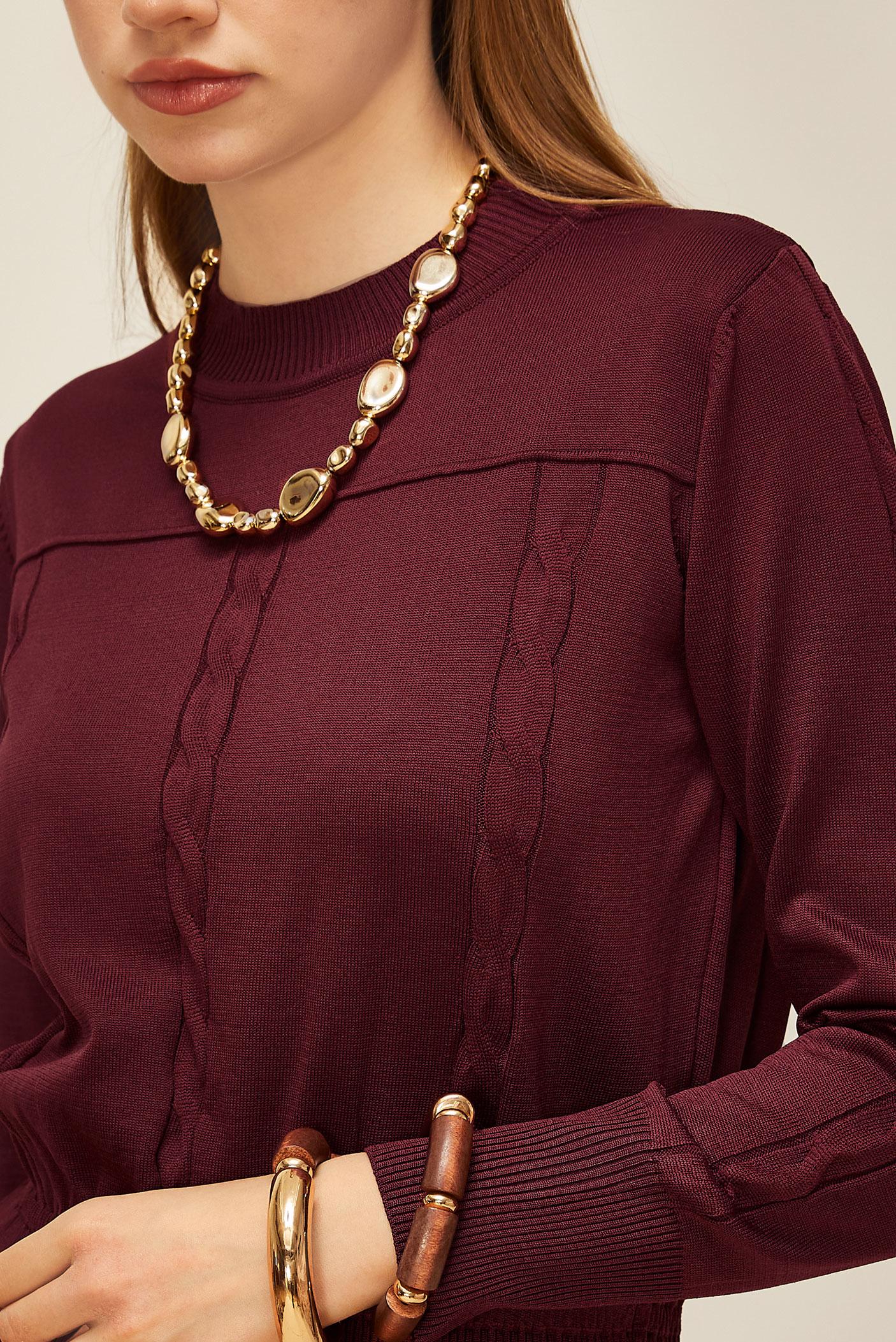 Tesettür giyim BORDO TRİKO KAZAK 45880