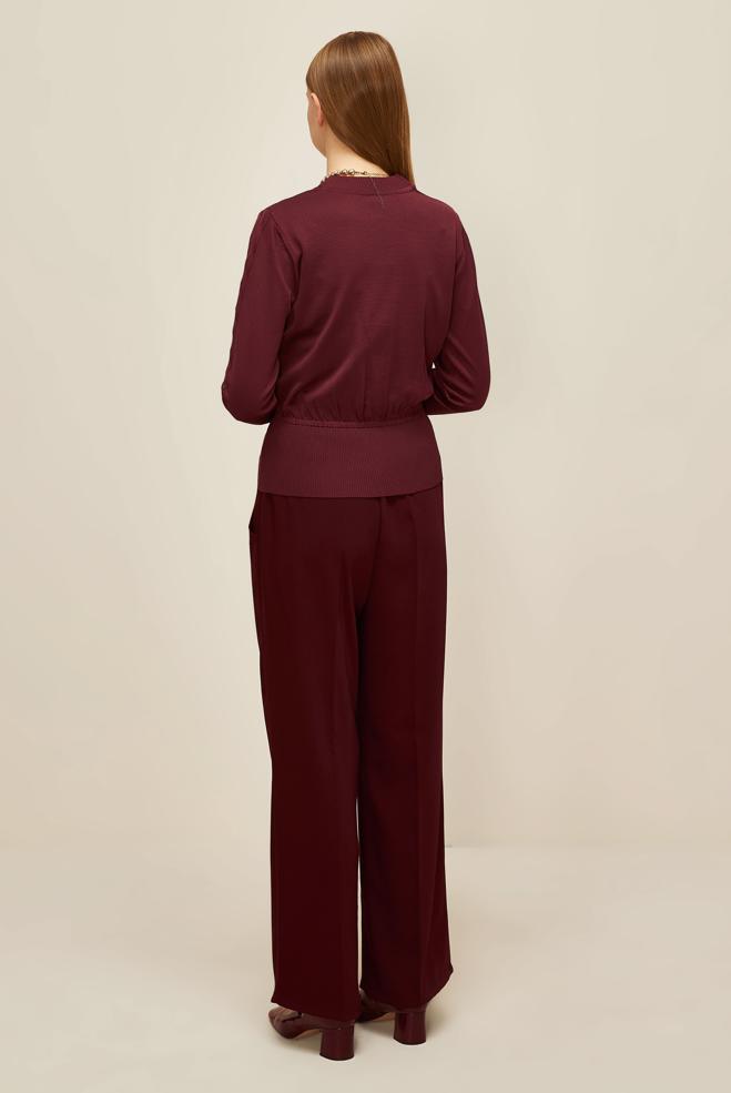 Hijab clothing CLARET RED KNITWEAR SWEATER 45880 - ALVİNA