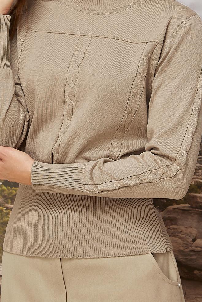 Hijab clothing BEIGE 45880 TRİKO KAZAK 38-44 - ALVİNA