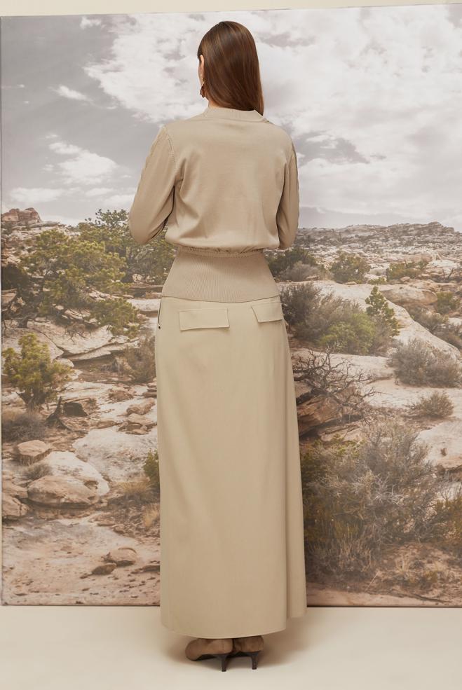 Hijab clothing BEIGE 45880 TRİKO KAZAK 38-44 - ALVİNA