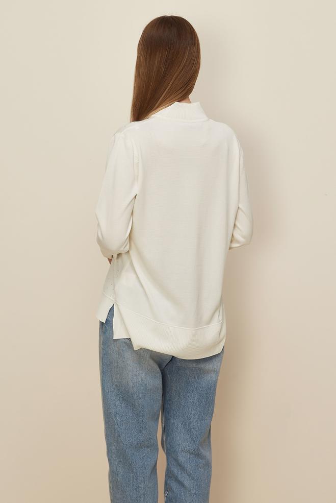 Hijab clothing WHITE GEM DETAILED KNITWEAR SWEATER 45881 - ALVİNA