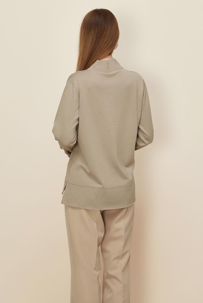 Hijab clothing BEIGE GEM DETAILED KNITWEAR SWEATER 45881 - ALVİNA