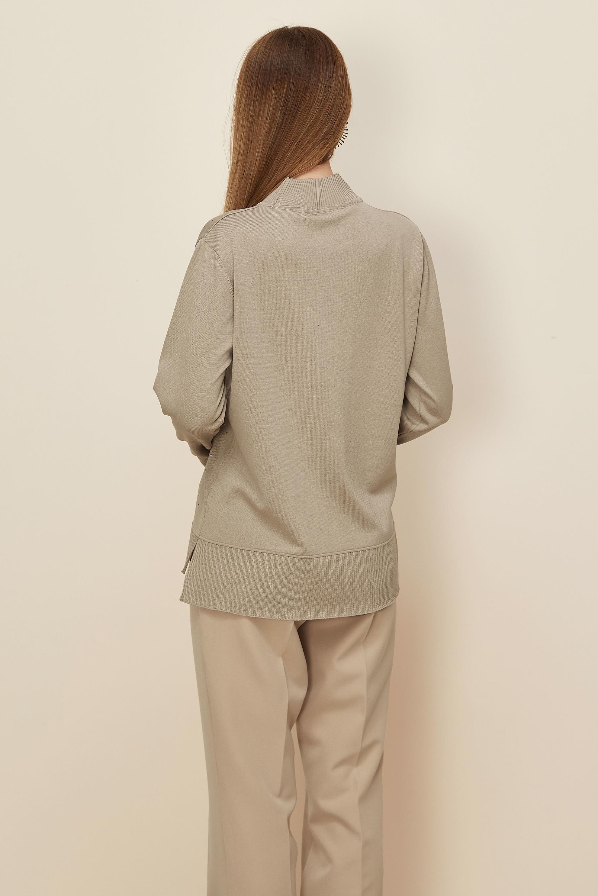 Hijab clothing BEIGE GEM DETAILED KNITWEAR SWEATER 45881