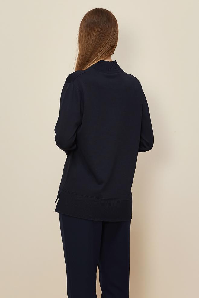 Hijab clothing NAVY BLUE GEM DETAILED KNITWEAR SWEATER 45881 - ALVİNA