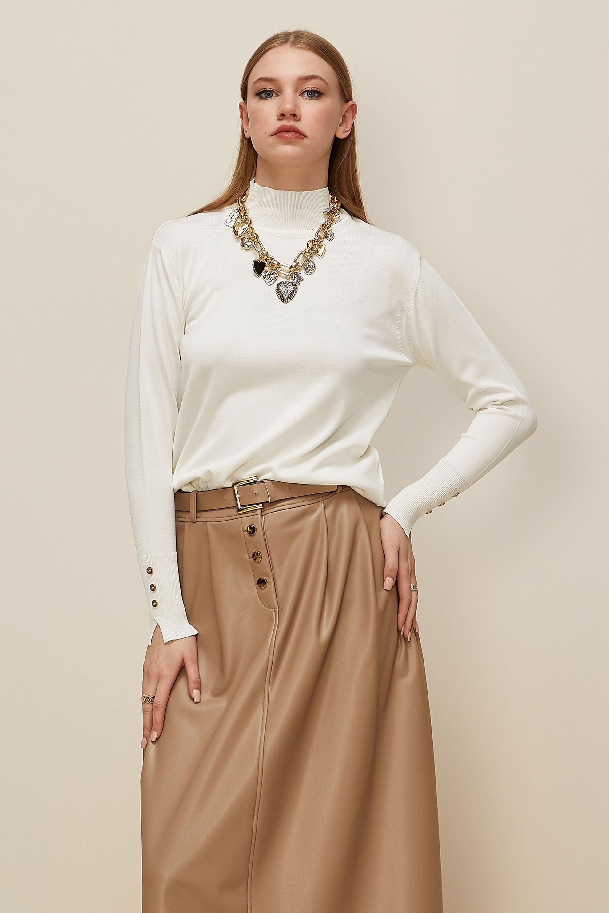 Hijab clothing WHITE KNITWEAR SWEATER 45882