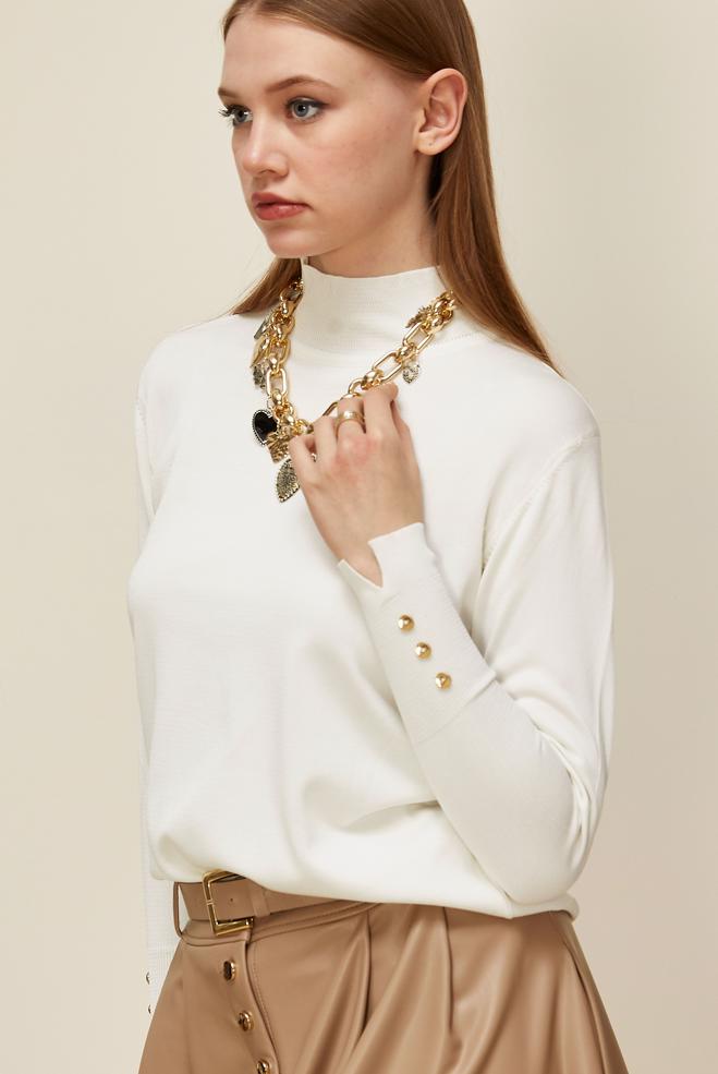 Hijab clothing WHITE KNITWEAR SWEATER 45882 - ALVİNA