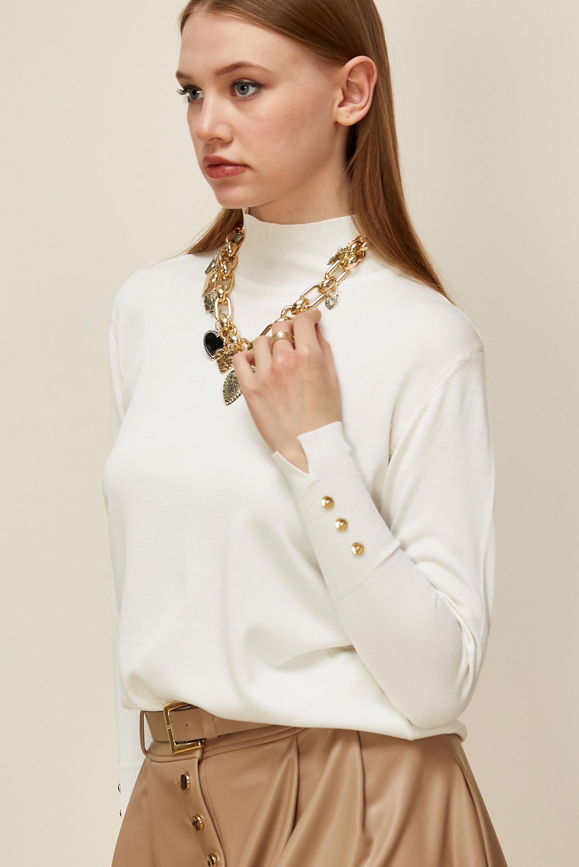 Hijab clothing WHITE KNITWEAR SWEATER 45882