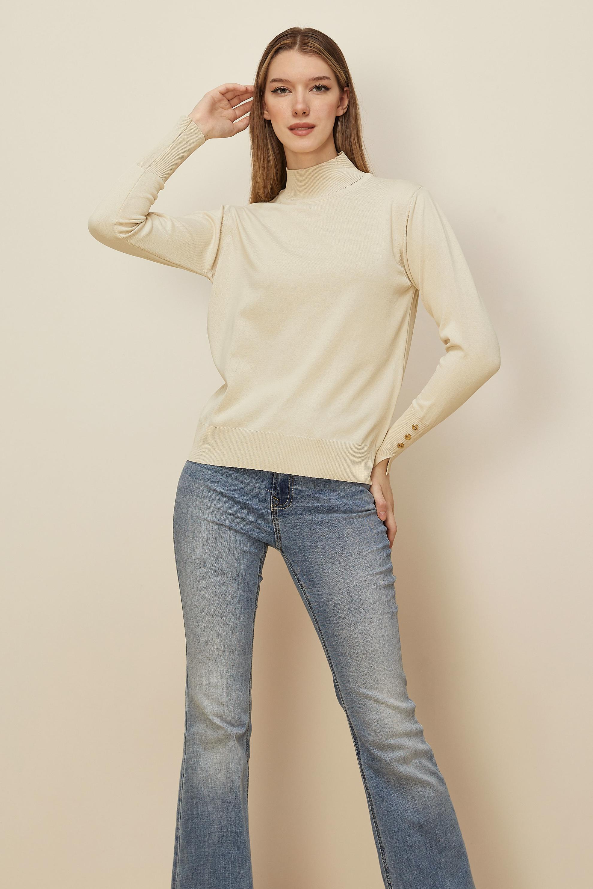 Tesettür giyim BEJ TRİKO KAZAK 45882