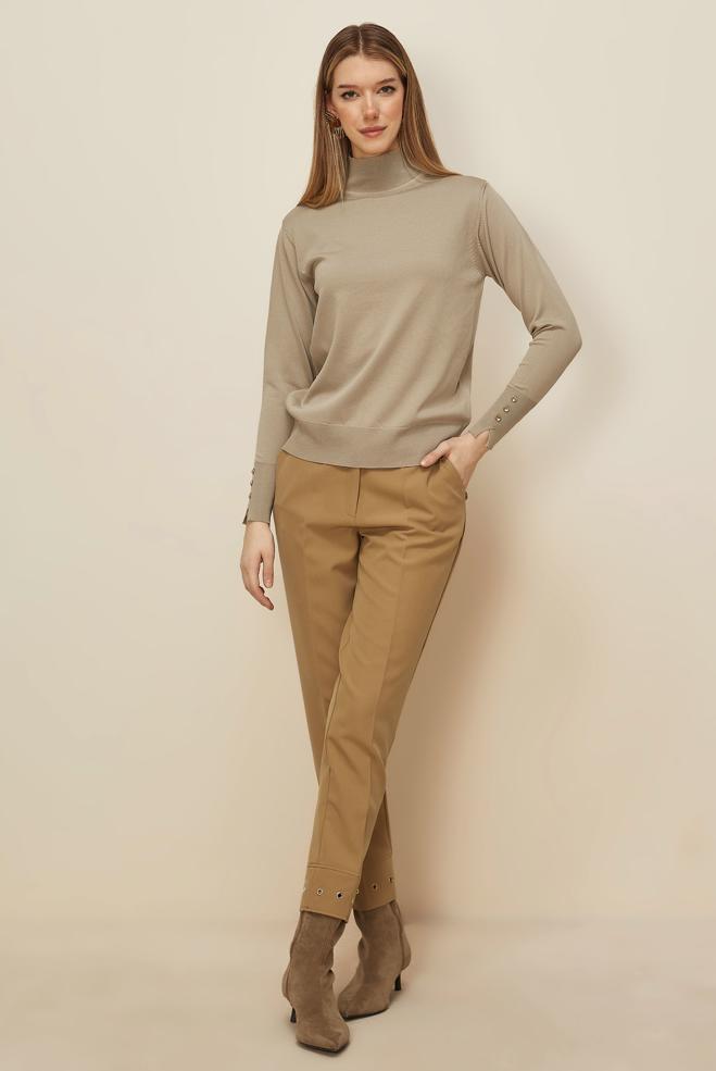 Tesettür giyim BEJ TRİKO KAZAK 45882 - ALVİNA