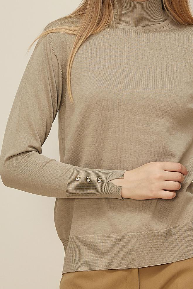 Tesettür giyim BEJ TRİKO KAZAK 45882 - ALVİNA