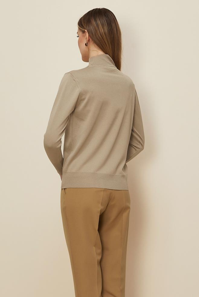 Tesettür giyim BEJ TRİKO KAZAK 45882 - ALVİNA