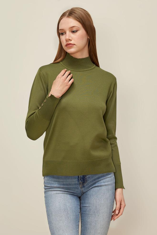 Hijab clothing GREEN KNITWEAR SWEATER 45882 - ALVİNA