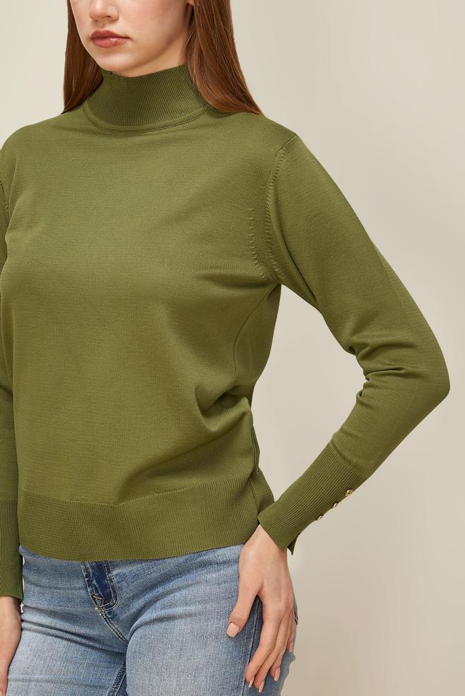 Hijab clothing GREEN KNITWEAR SWEATER 45882 - ALVİNA