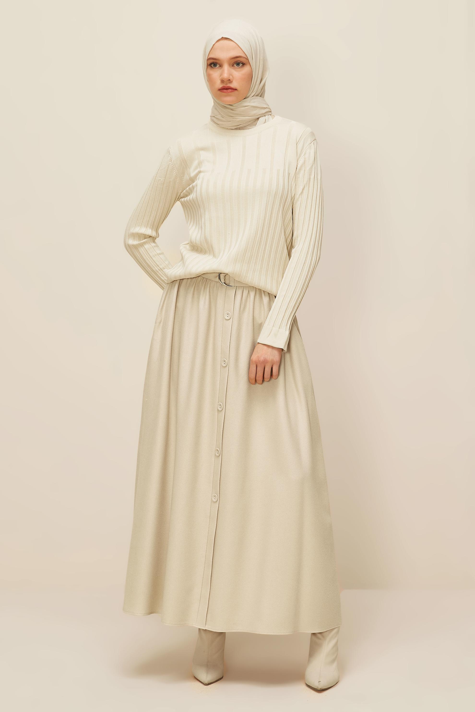 Vêtements hijab BEIGE PULL EN MAILLE 45883