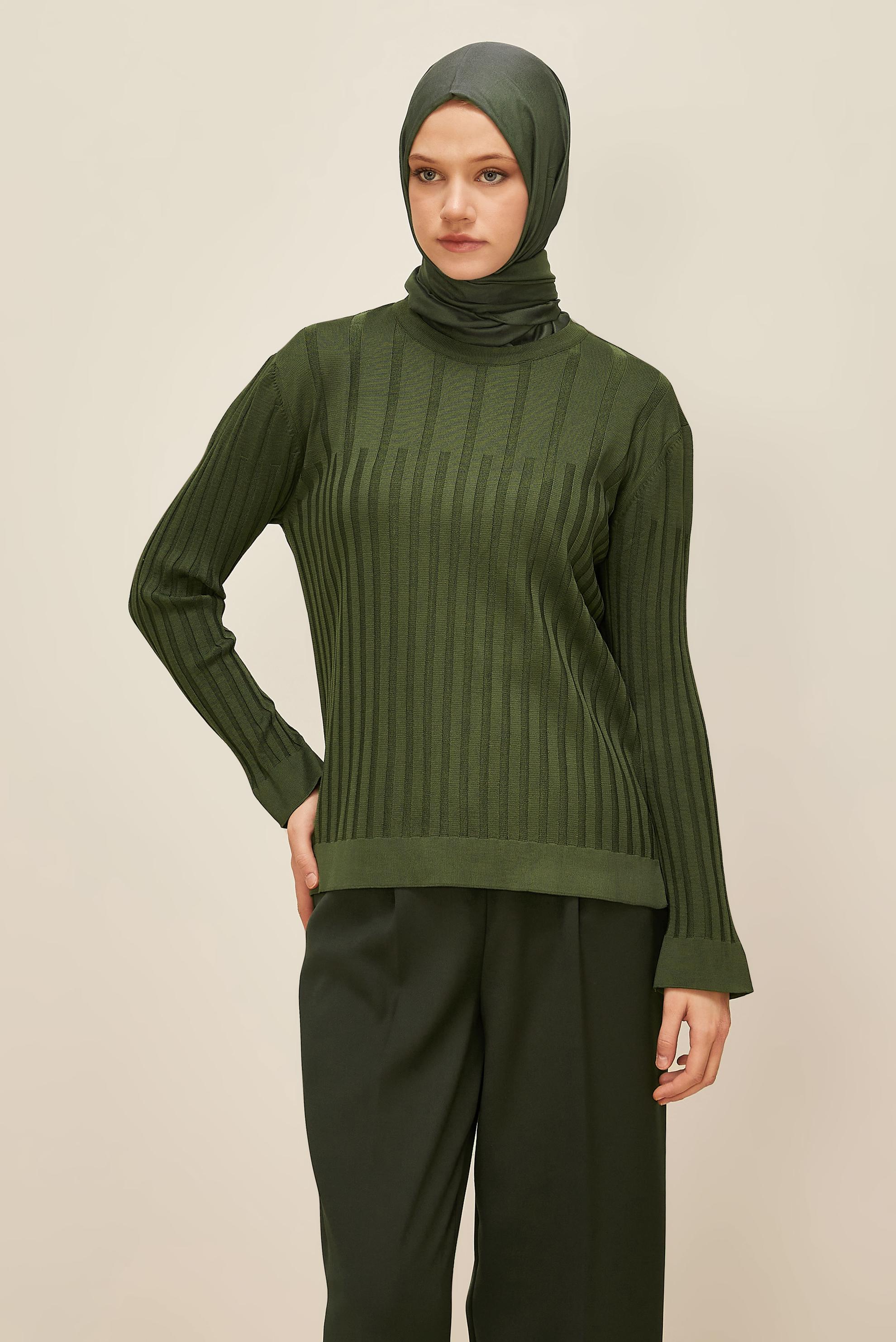 Vêtements hijab KAKI PULL EN MAILLE 45883