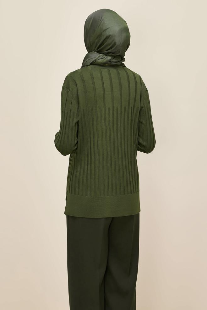 Hijab clothing KHAKI KNITWEAR SWEATER 45883 - ALVİNA