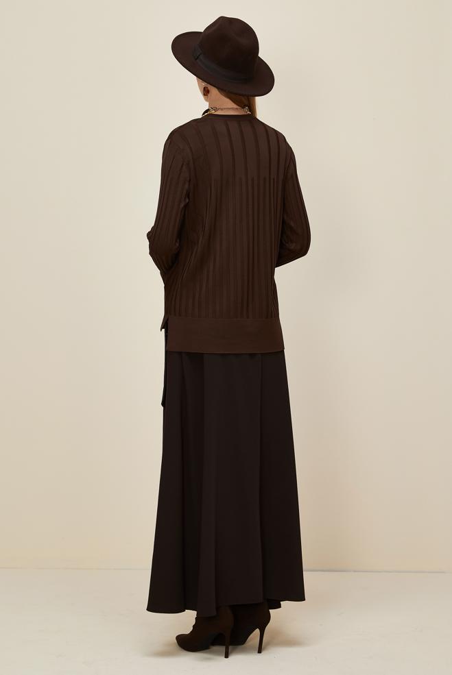 Hijab clothing BROWN KNITWEAR SWEATER 45883 - ALVİNA