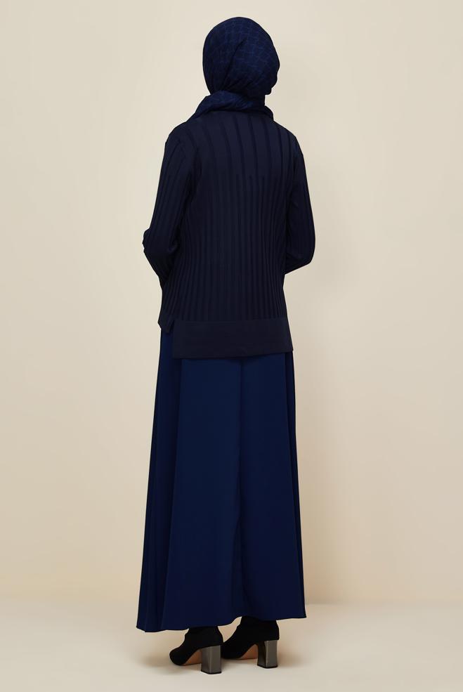 Hijab clothing NAVY BLUE KNITWEAR SWEATER 45883 - ALVİNA