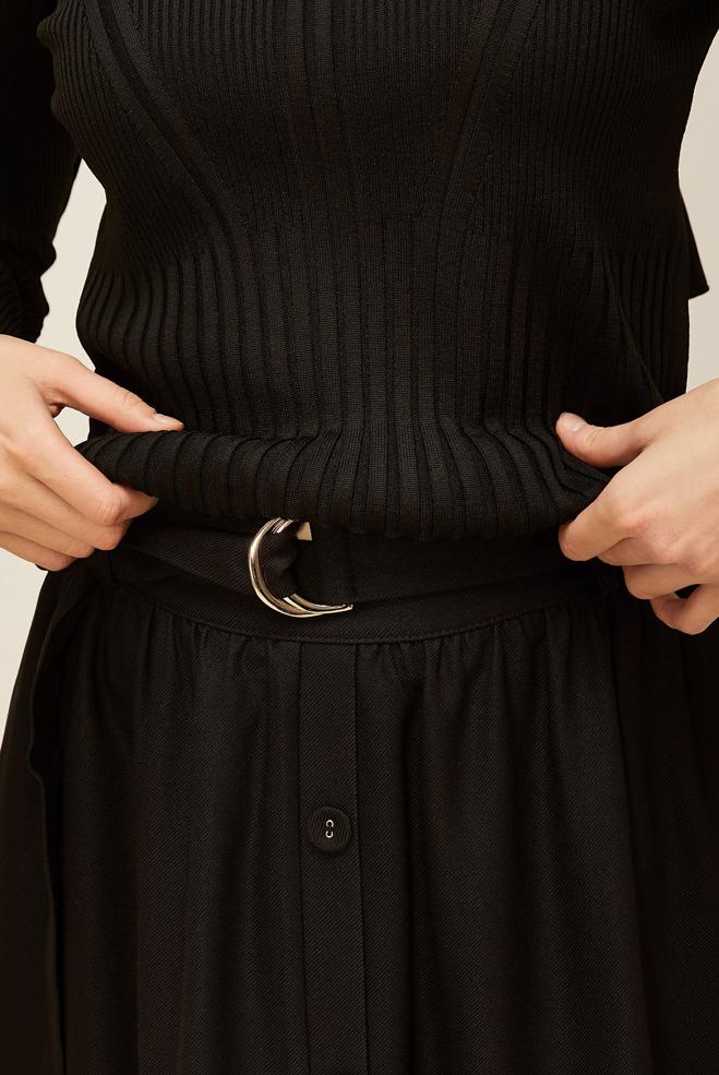 Hijab clothing BLACK KNITWEAR SWEATER 45903 - ALVİNA