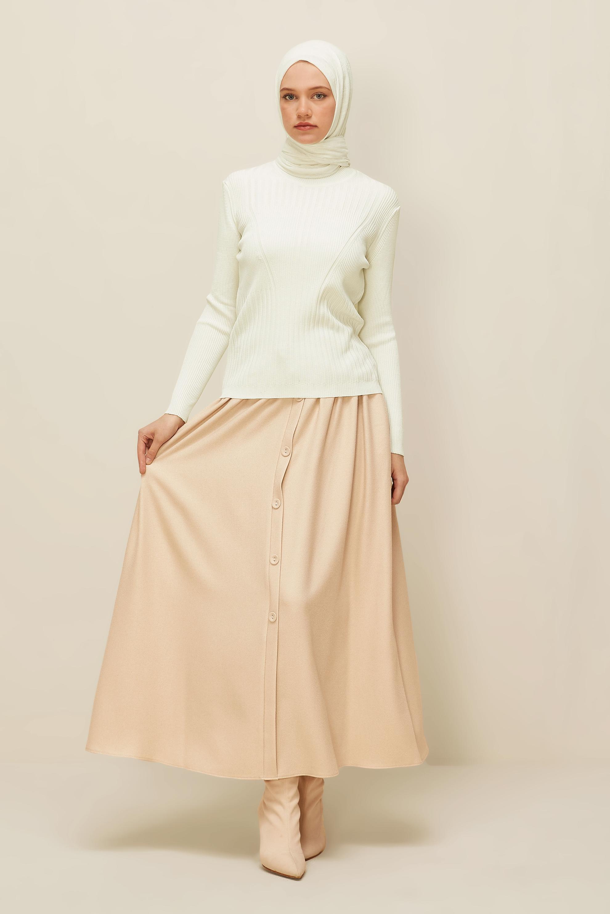 Vêtements hijab BLANC PULL EN MAILLE 45903