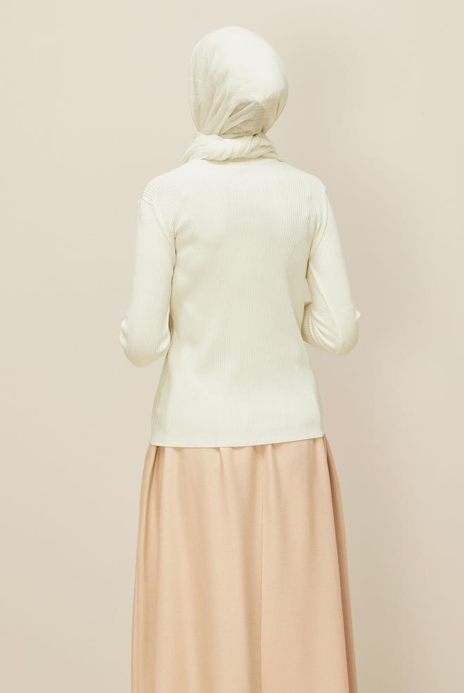 Hijab clothing WHITE KNITWEAR SWEATER 45903 - ALVİNA