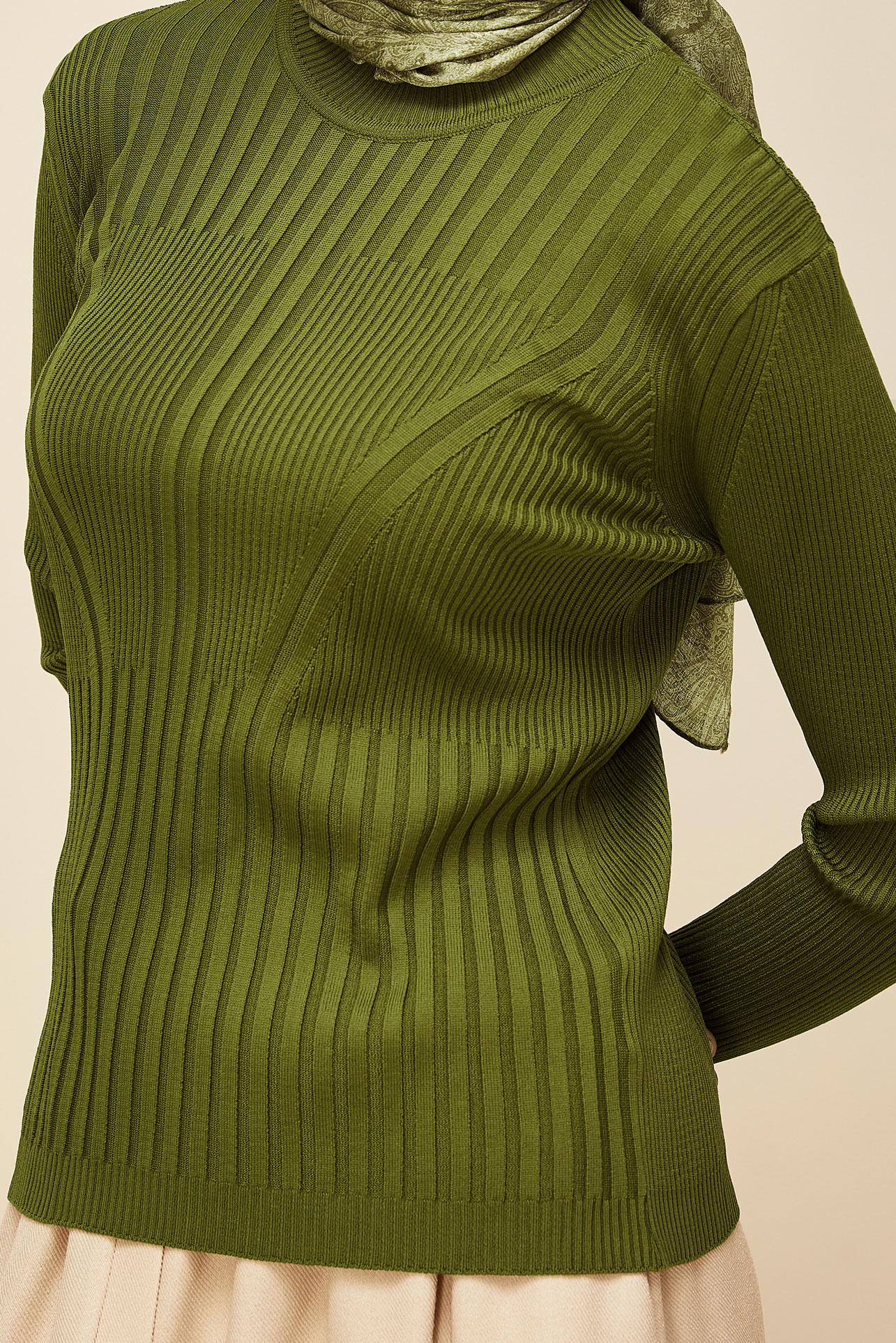 Vêtements hijab VERT PULL EN MAILLE 45903