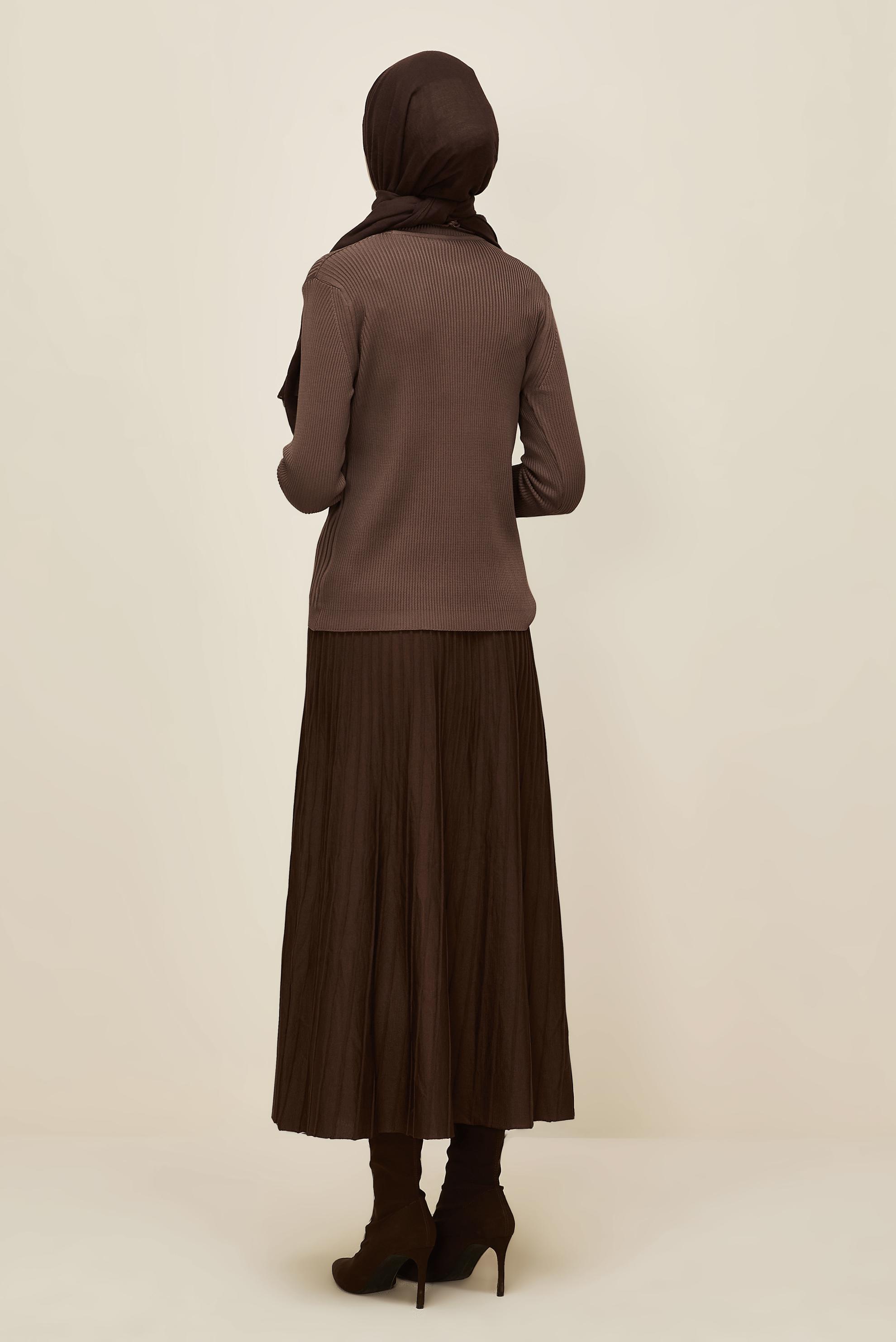 Vêtements hijab BRUN PULL EN MAILLE 45903