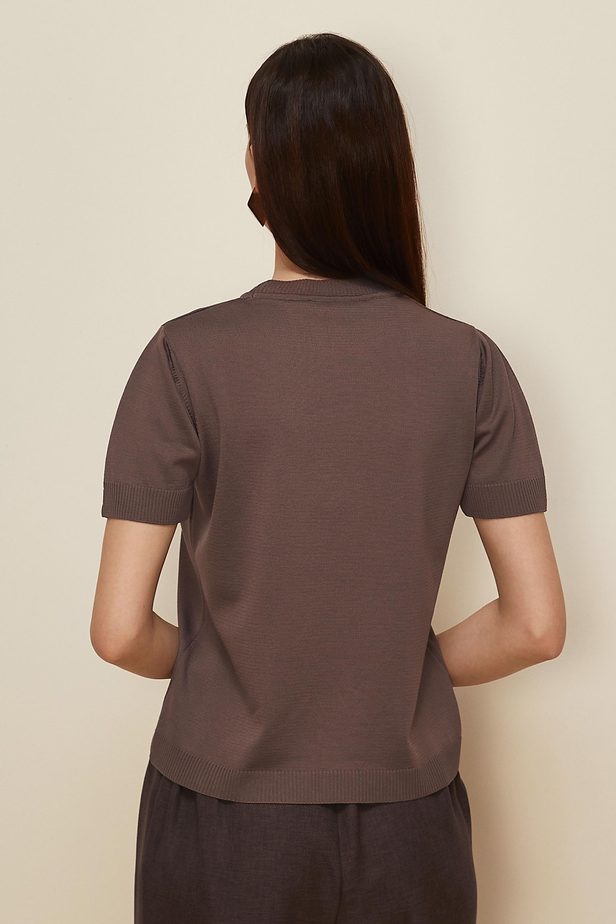 Hijab clothing BROWN SHORT SLEEVED KNITWEAR SWEATER 45904