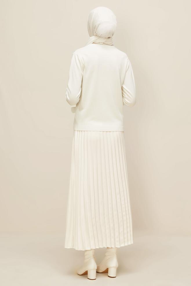 Hijab clothing WHITE KNITWEAR SWEATER 45905 - ALVİNA