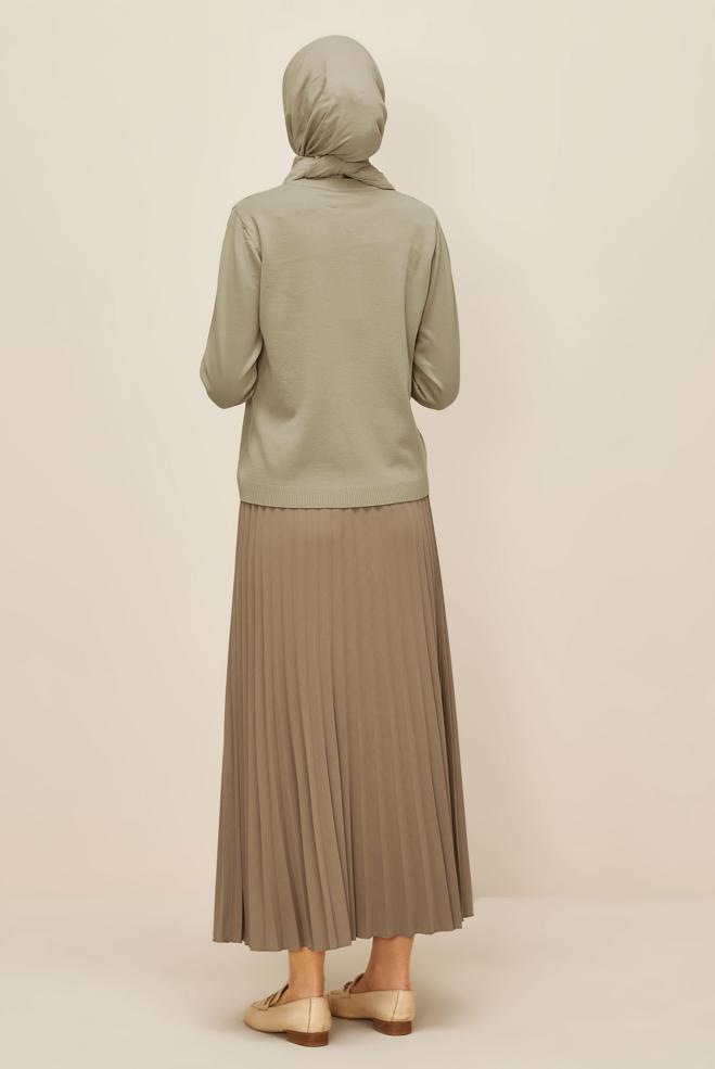 Hijab clothing BEIGE KNITWEAR SWEATER 45905 - ALVİNA