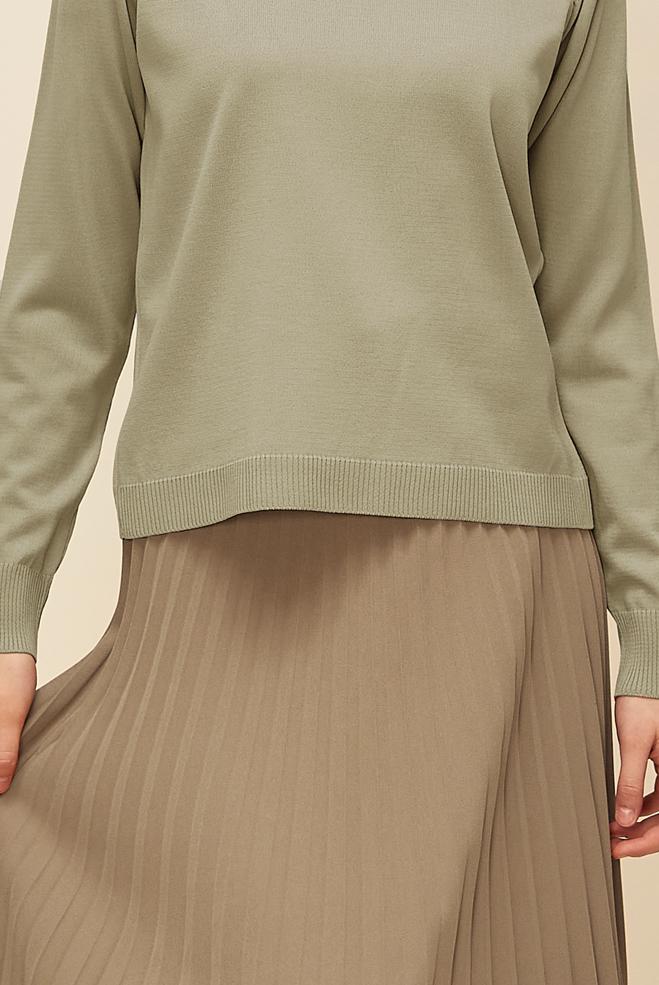 Hijab clothing BEIGE KNITWEAR SWEATER 45905 - ALVİNA