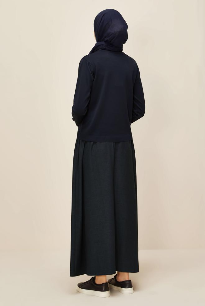 Hijab clothing NAVY BLUE KNITWEAR SWEATER 45905 - ALVİNA